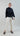 Front view of Psophía light jacquard relaxed straight pants showing straight leg and clean silhouette.
