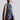 Front view of Retro Prism Draped Kimono Top with adjustable waist tie and architectural draped silhouette.